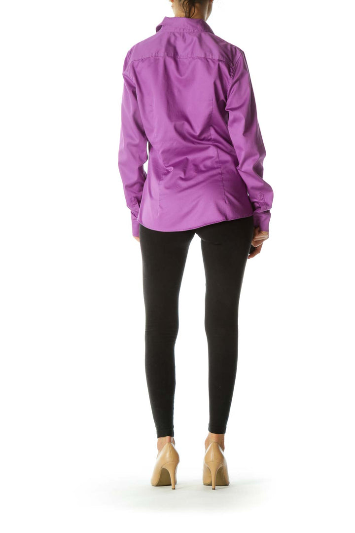 Purple Button-Down Blouse