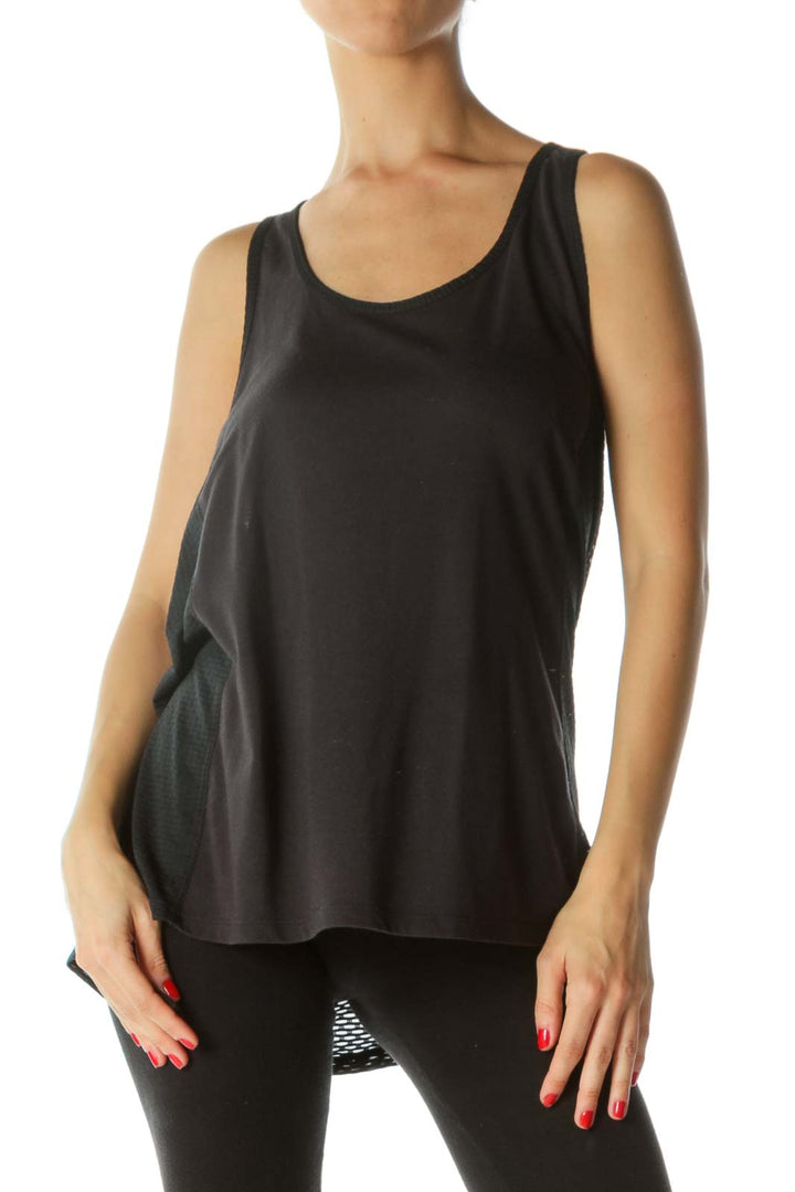 Black Cross Back Sporty Tank Top