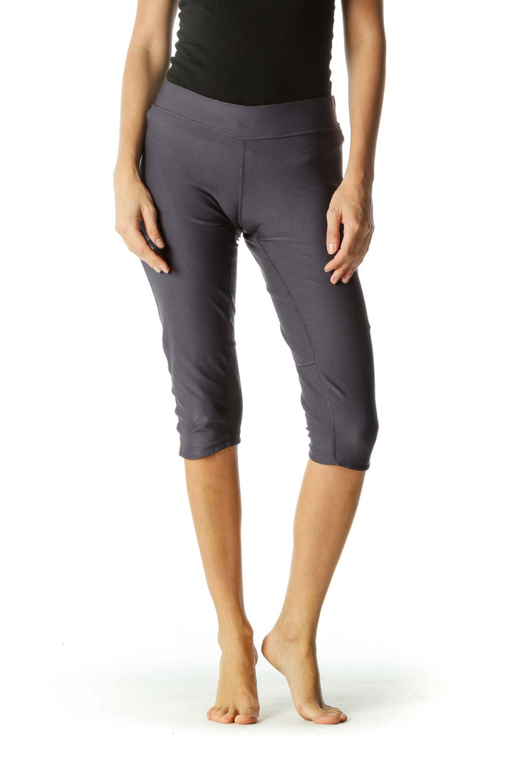 Blue Yellow Cropped Stretch Active Pants
