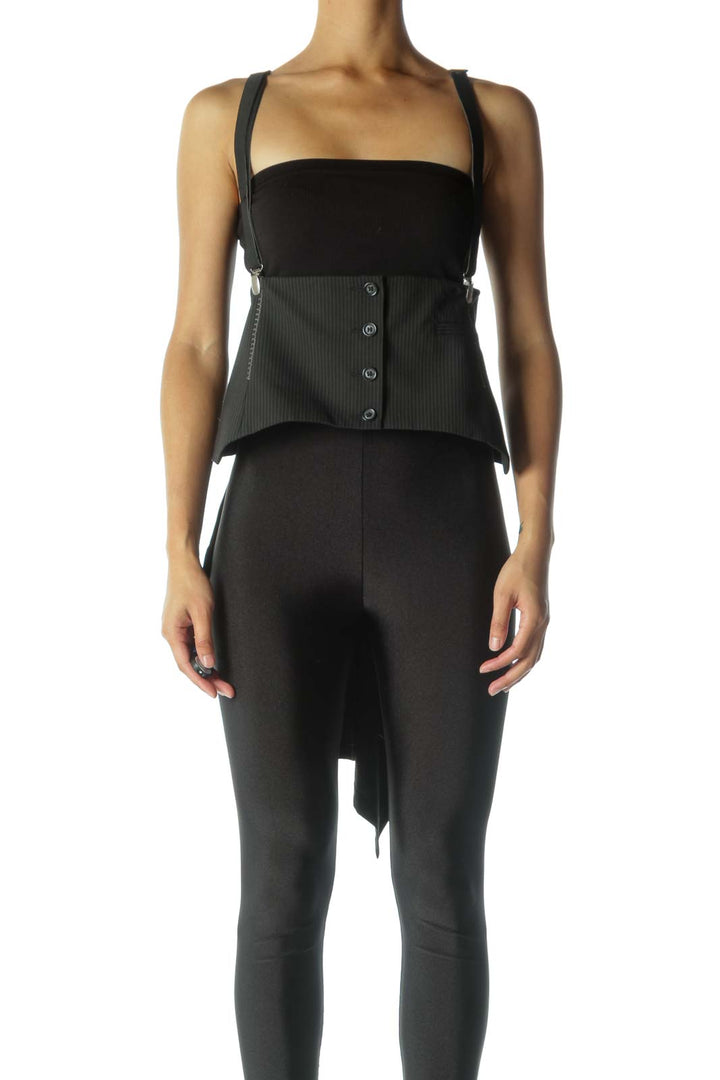 Black Pinstripe Bustier