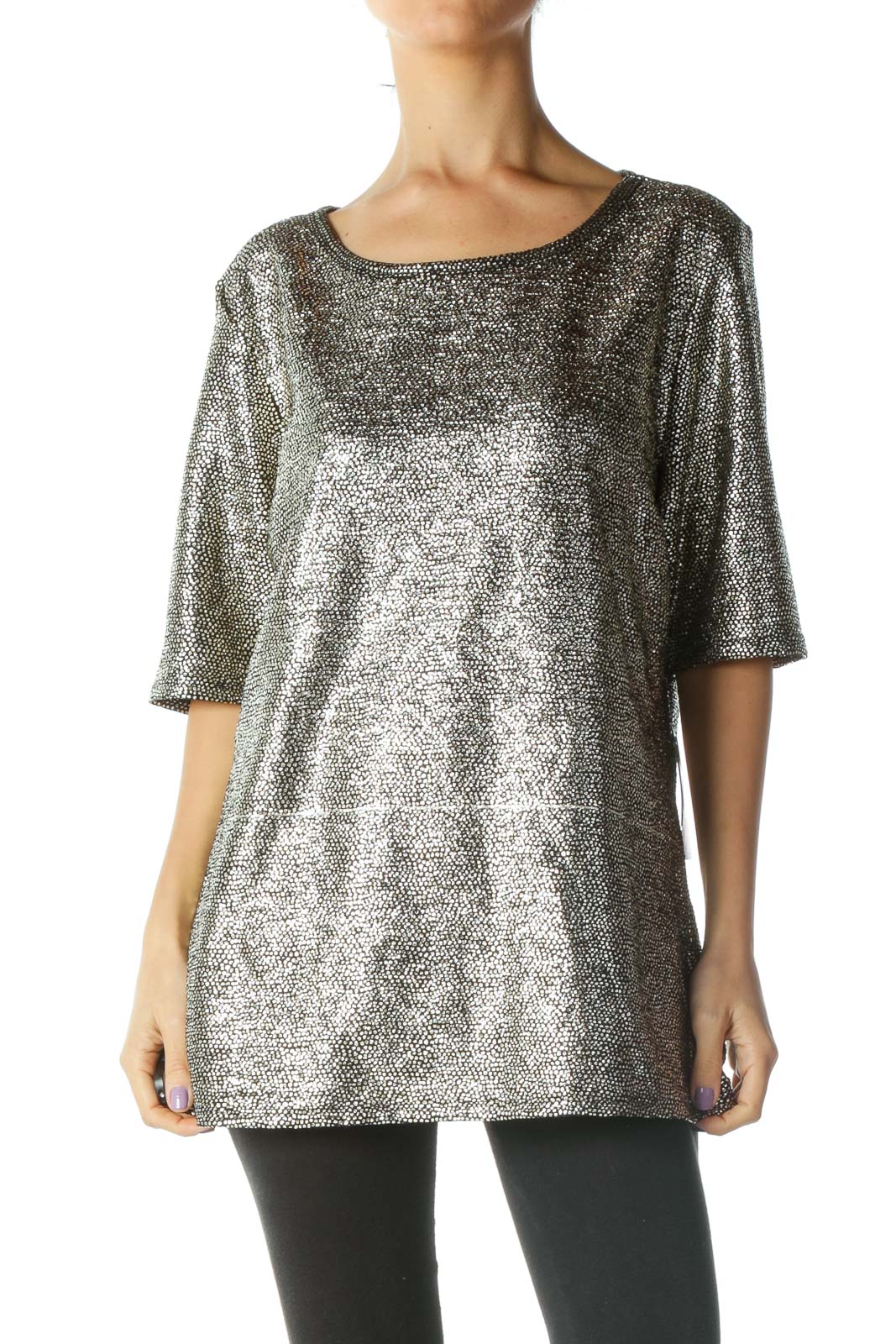 Black Gold Metallic T-Shirt