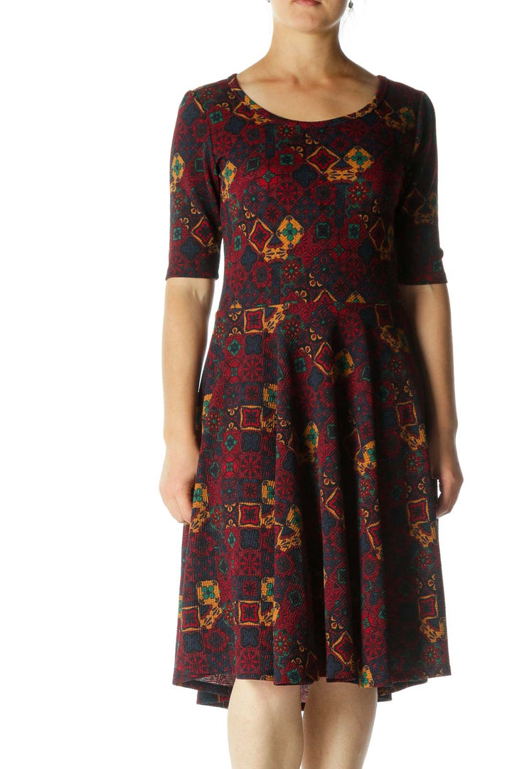 Red Patterned Dress