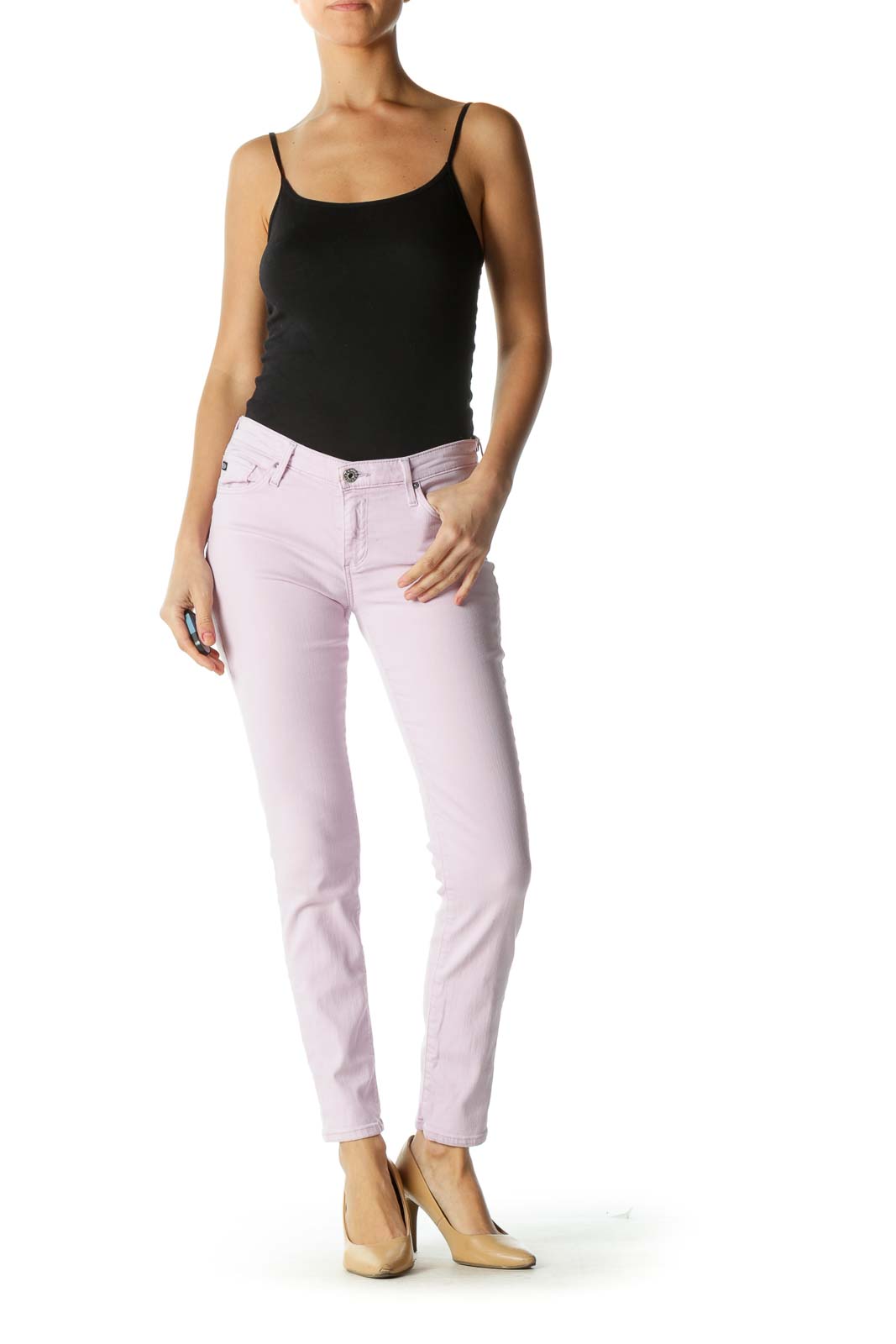 Purple Slim Straight Leg Jeans