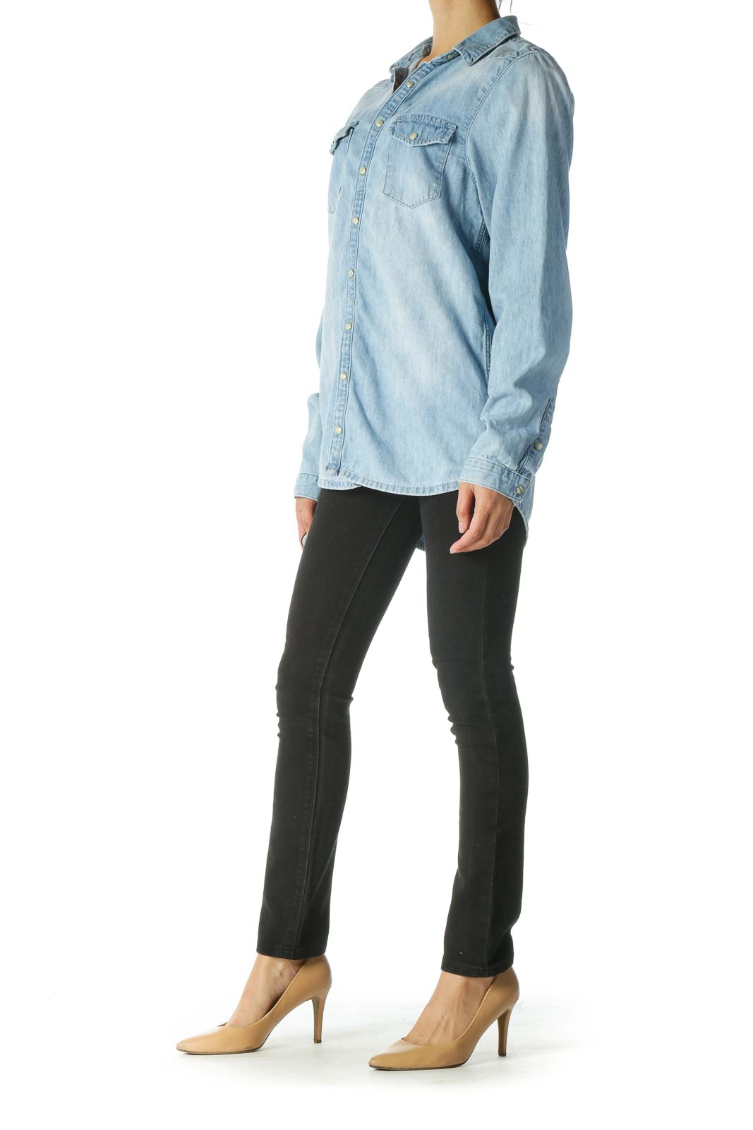 Blue 100% Cotton Denim Shirt