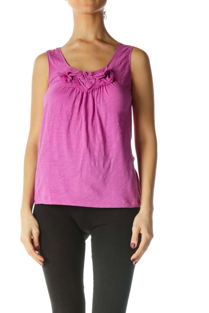 Pink Applique Detail Tank Top