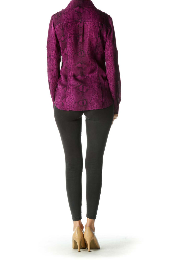Purple Animal Print Blouse