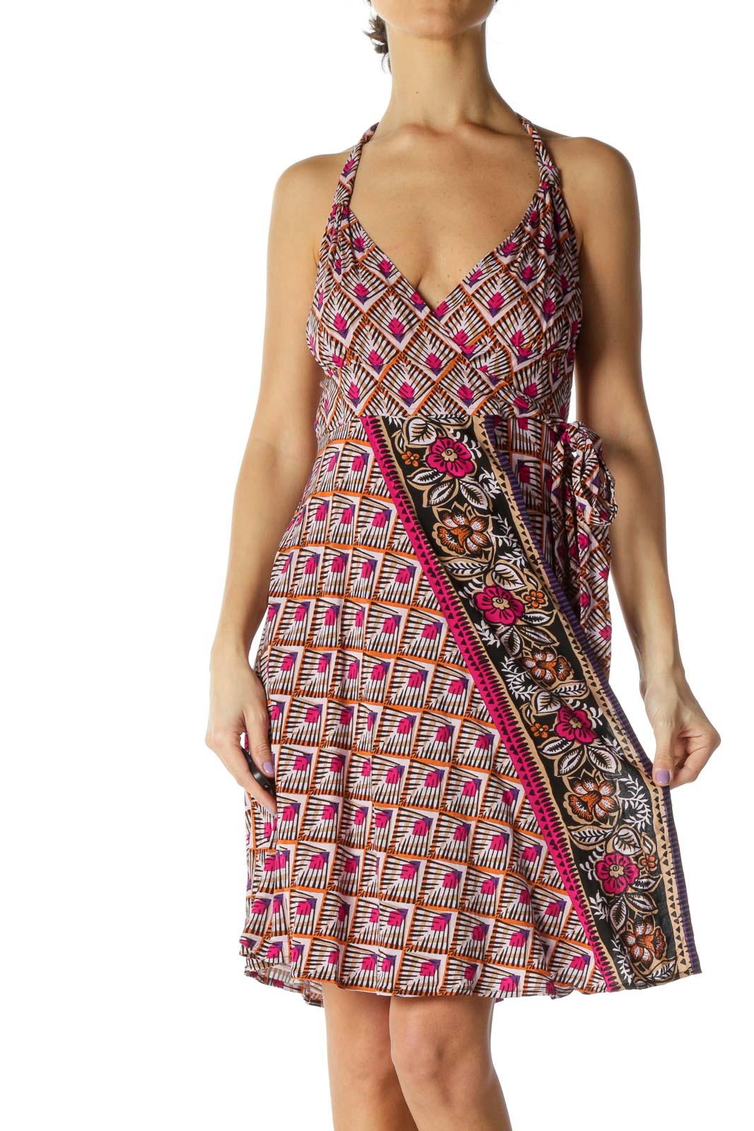 luca vanucci linen dress Luca Vanucci Tulips V Neck Linen Dress 1348 S (UK) / Dress White