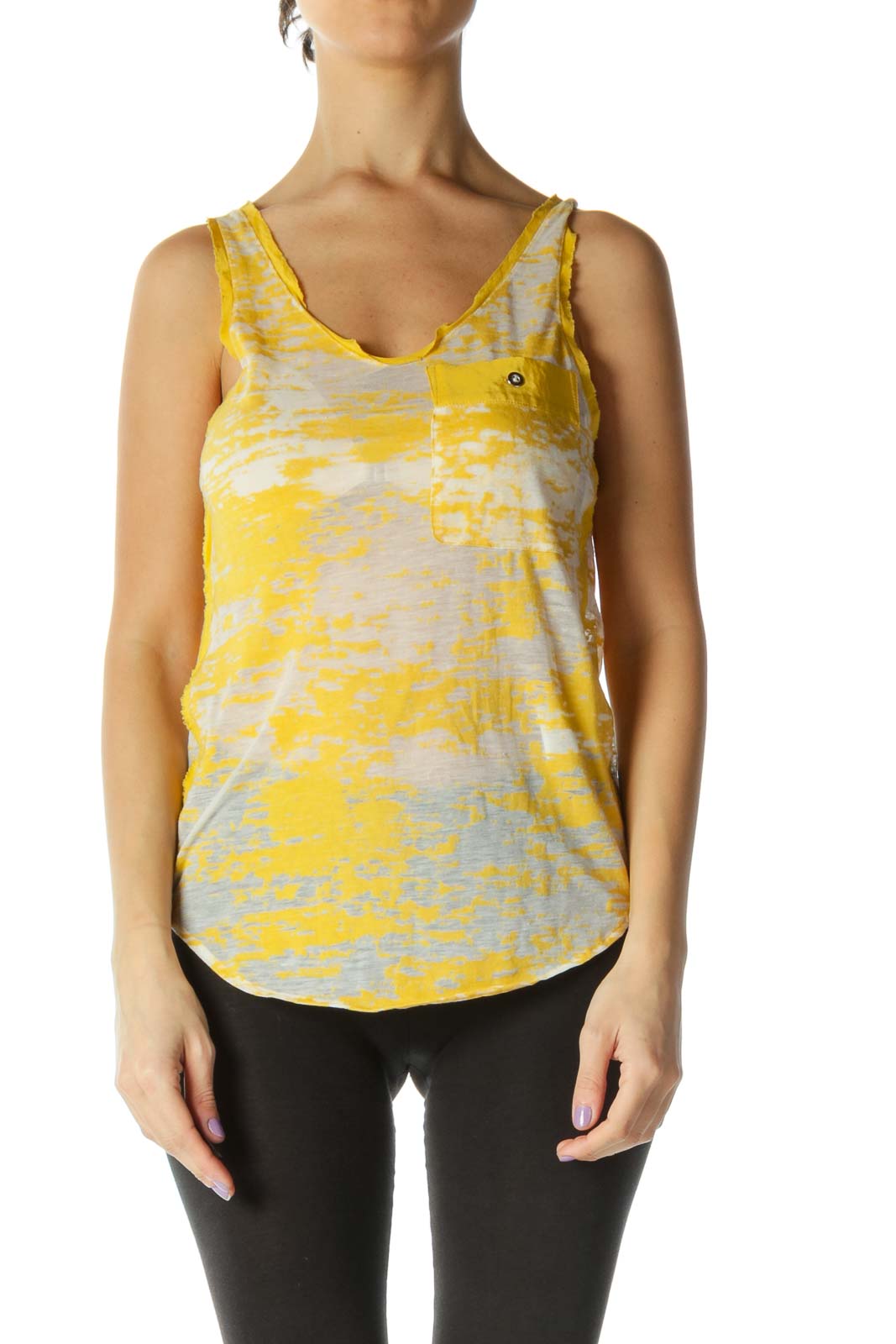 Yellow Casual Tank Top