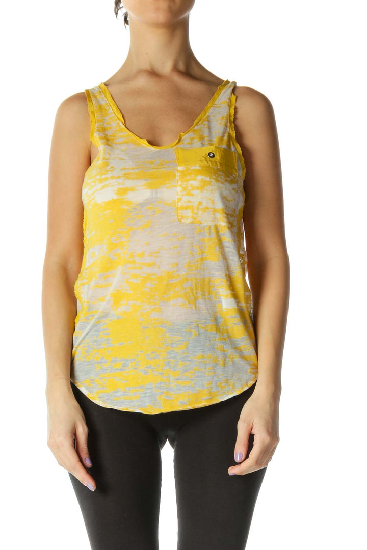 Yellow Casual Tank Top