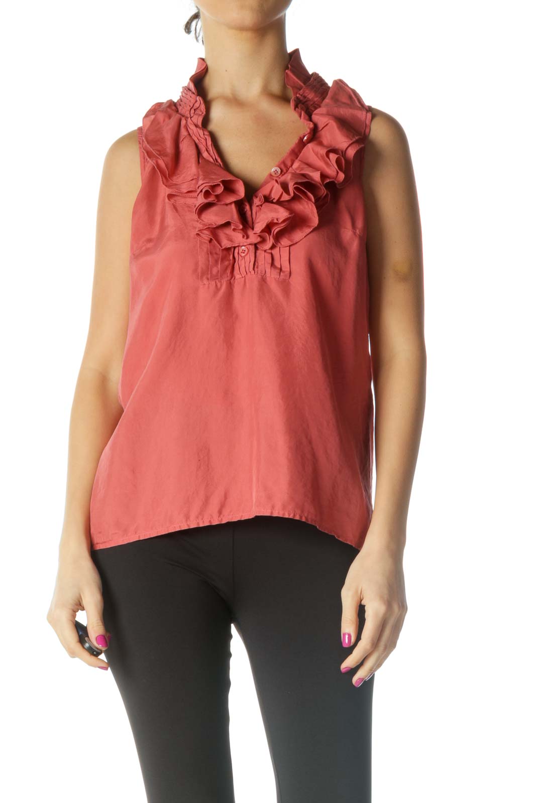 Pink Solid Casual Blouse