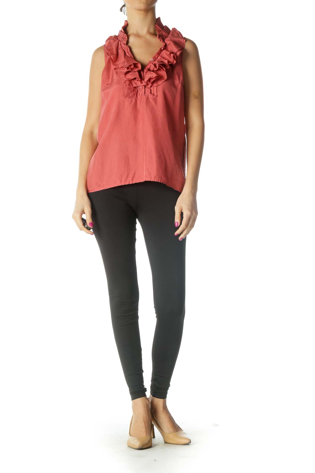 Pink Solid Casual Blouse