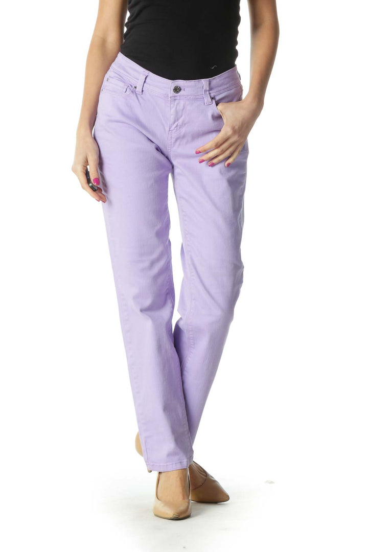 Purple Casual Skinny Jeans