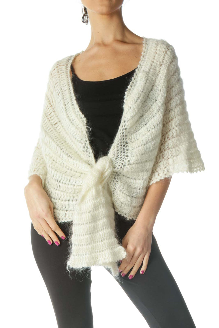 Beige Solid Cardigan