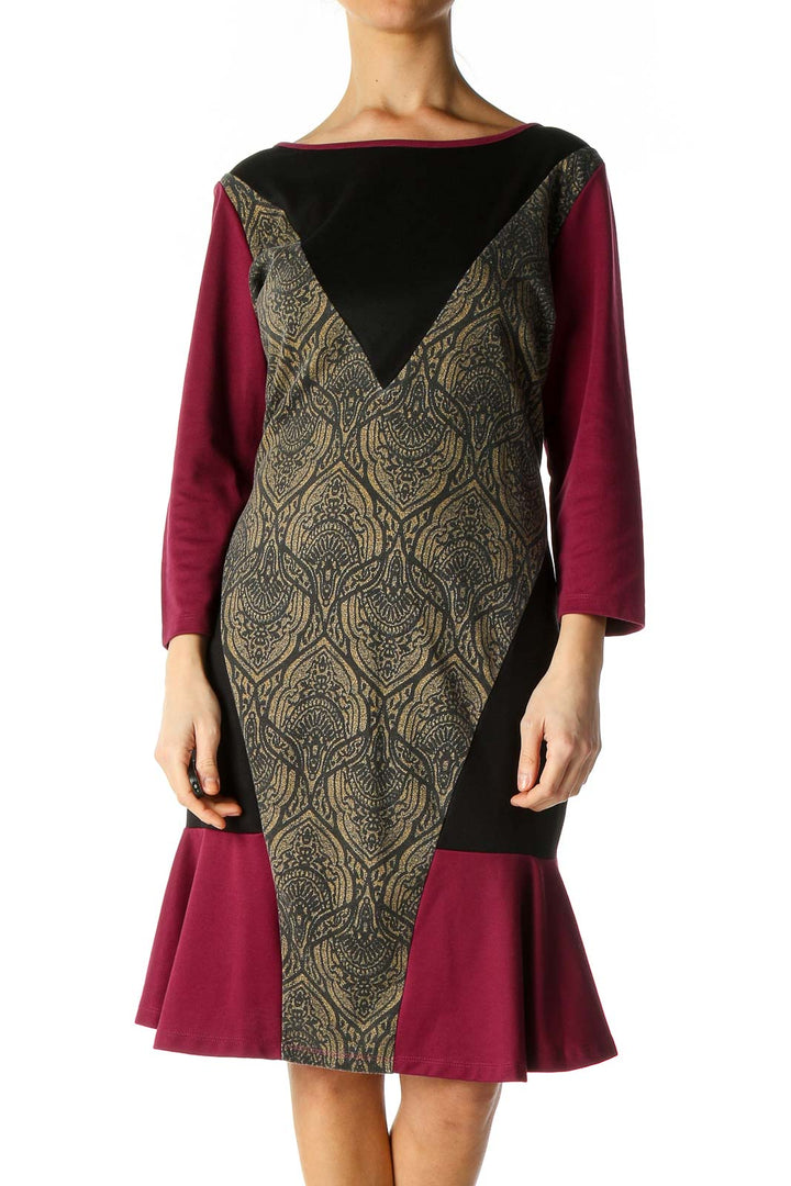 Brown Solid A-Line Dress
