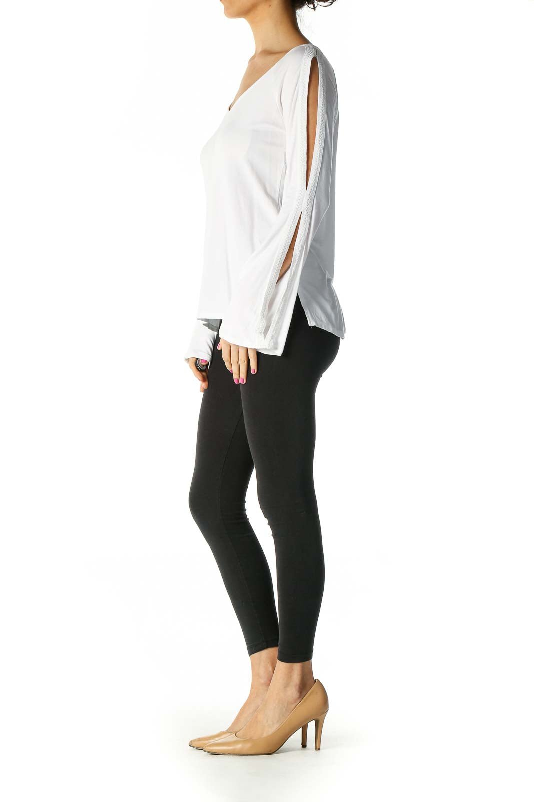 White Solid Blouse