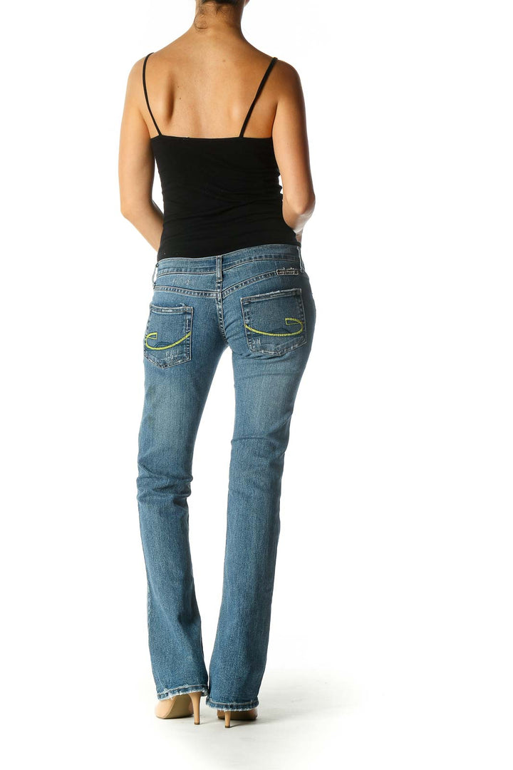 Blue Retro Bootcut Jeans