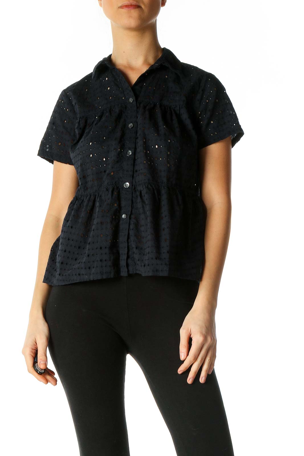 Blue Eyelet Shirt