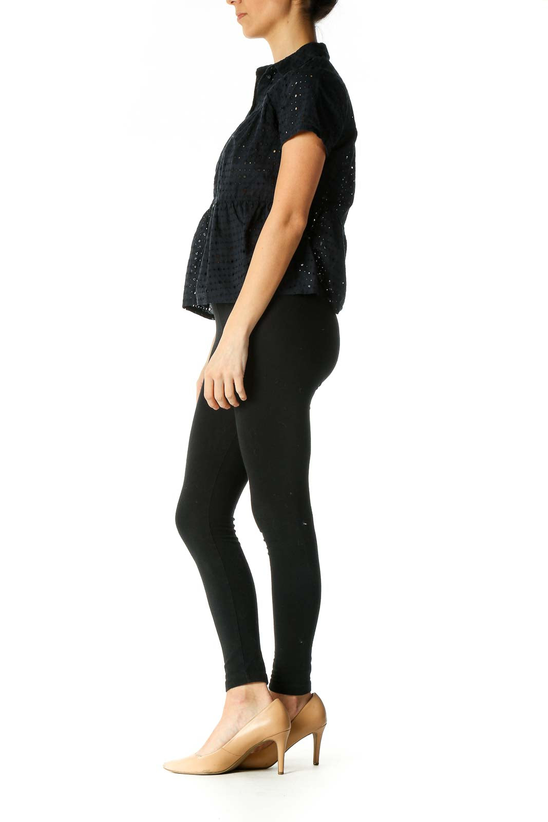 Blue Eyelet Shirt