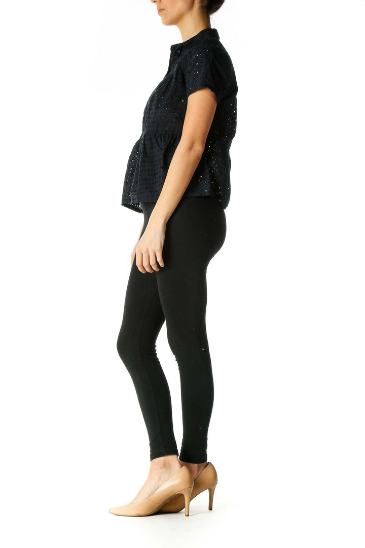 Blue Eyelet Shirt