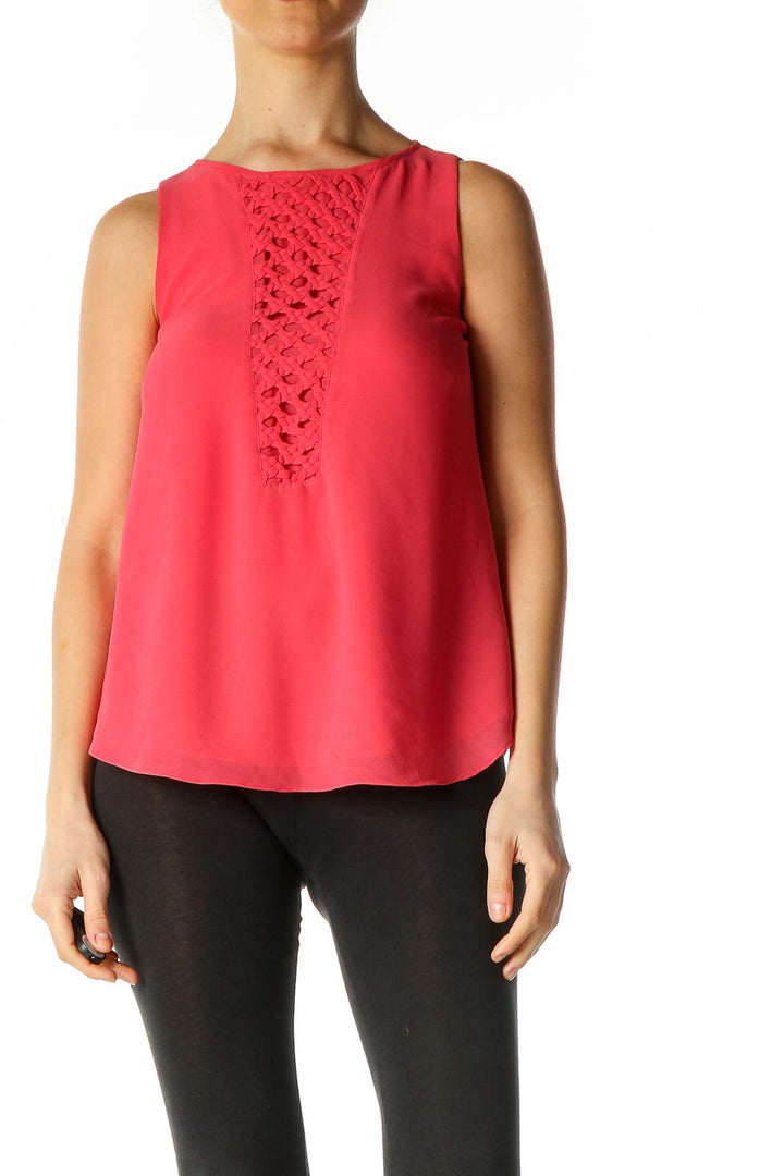 Pink Solid Retro Blouse