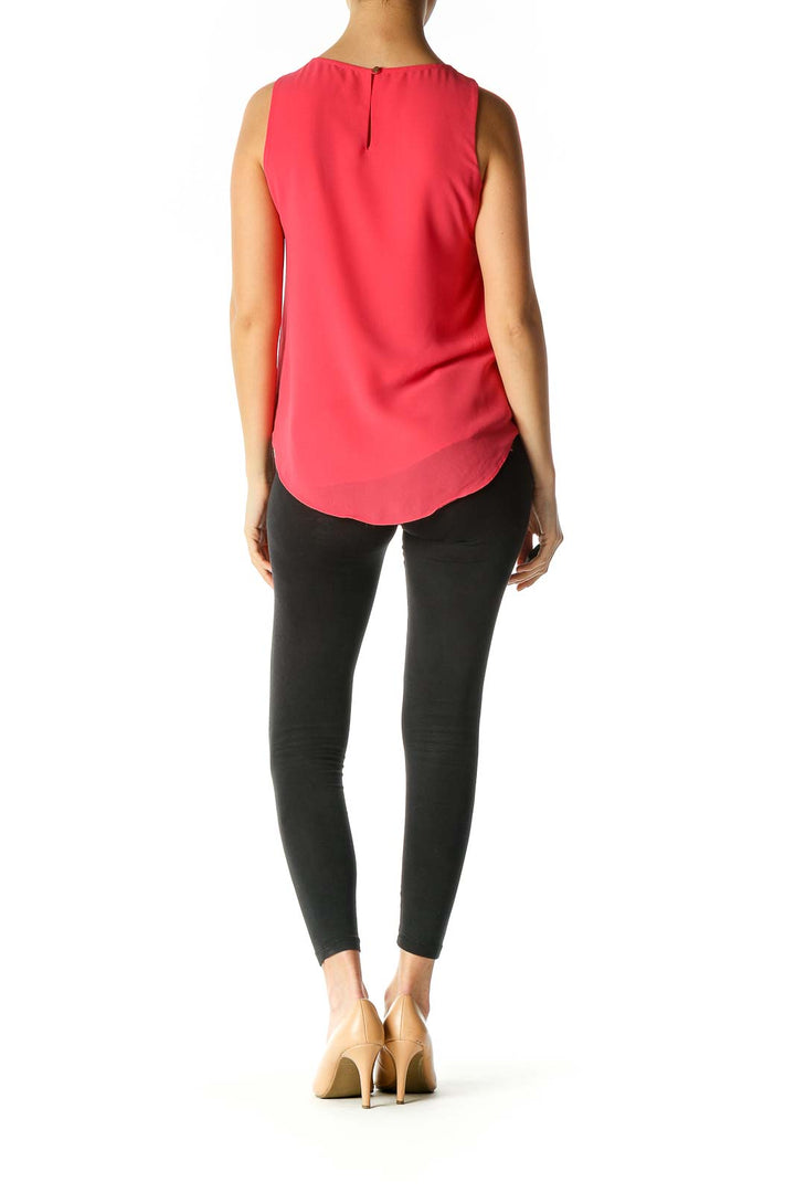 Pink Solid Retro Blouse
