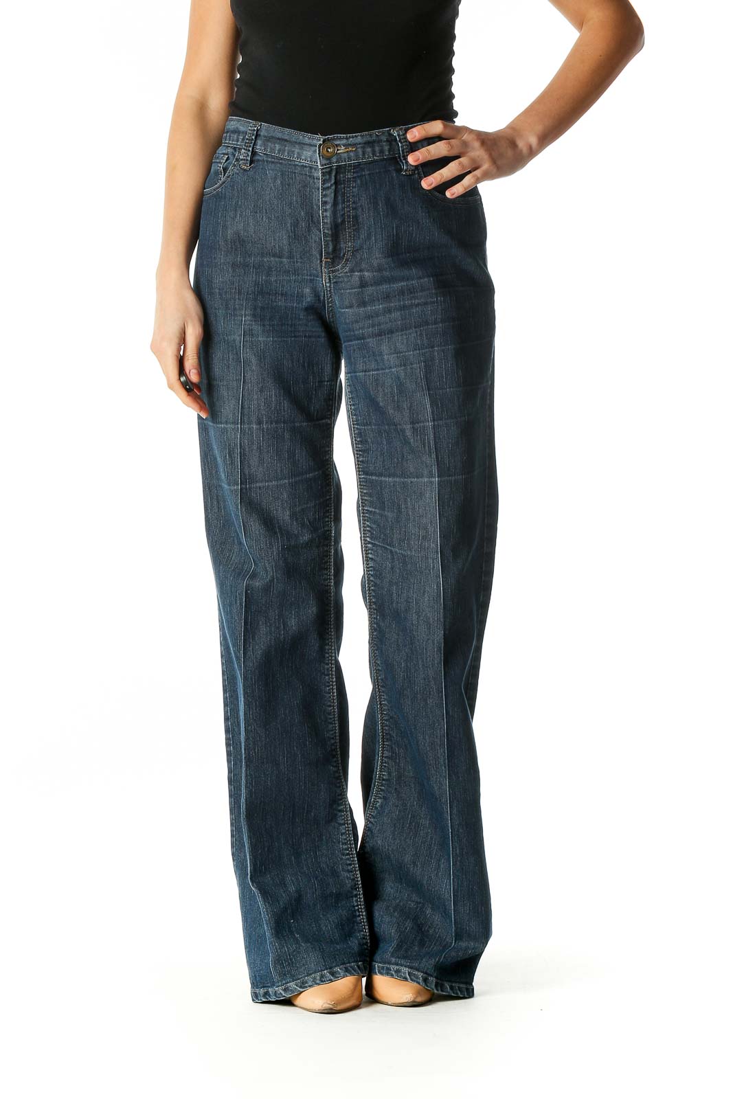 Blue Straight Leg Jeans