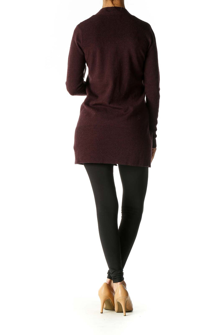 Brown Solid Cardigan