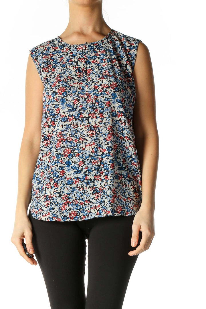 Green Floral Print Blouse