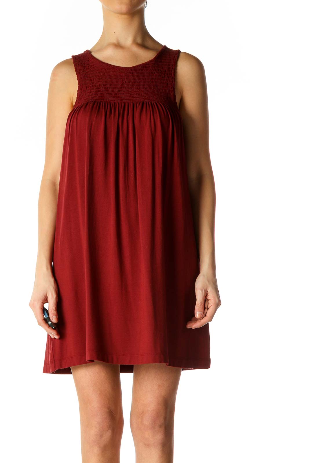Red Solid Retro Dress