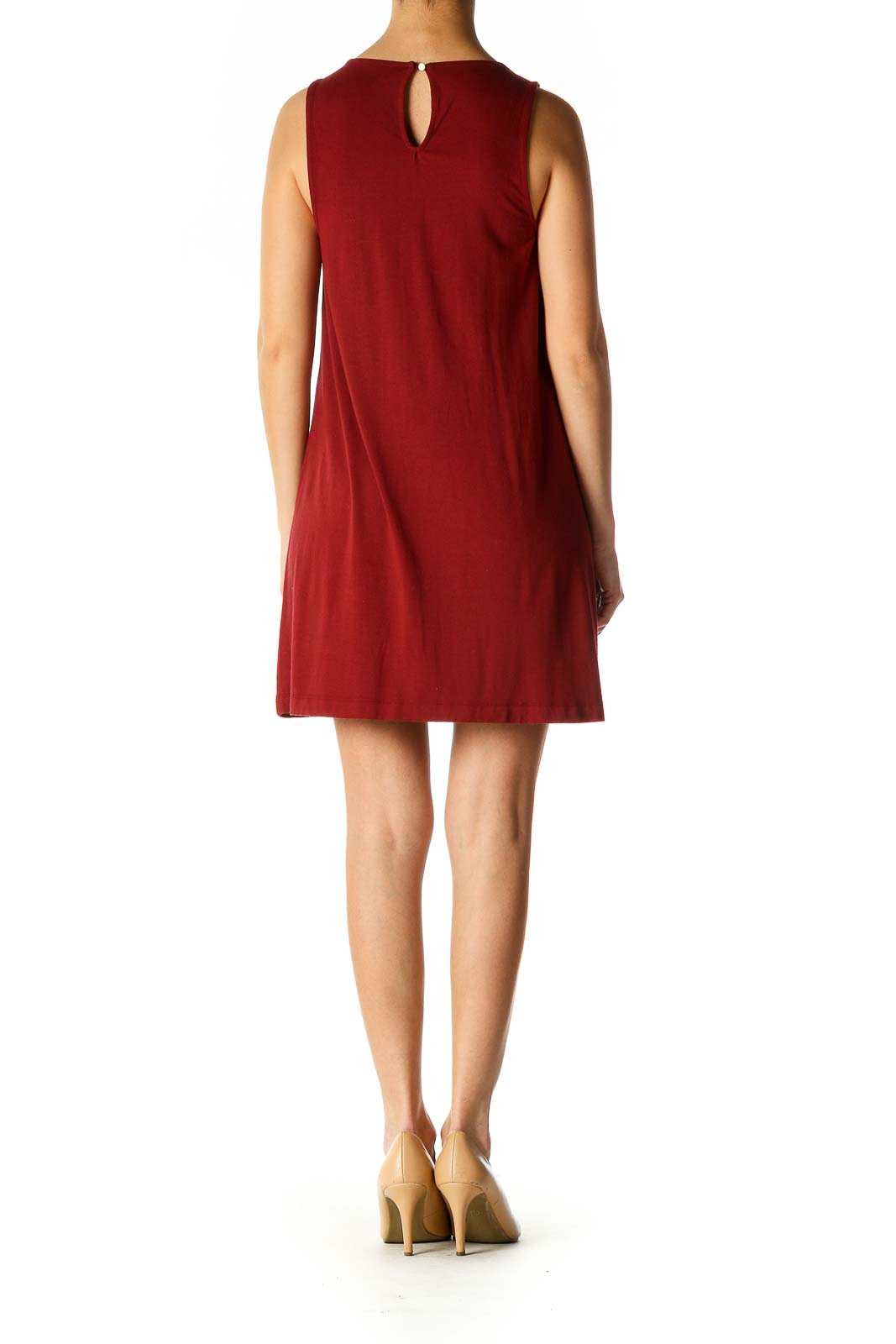 Red Solid Retro Dress