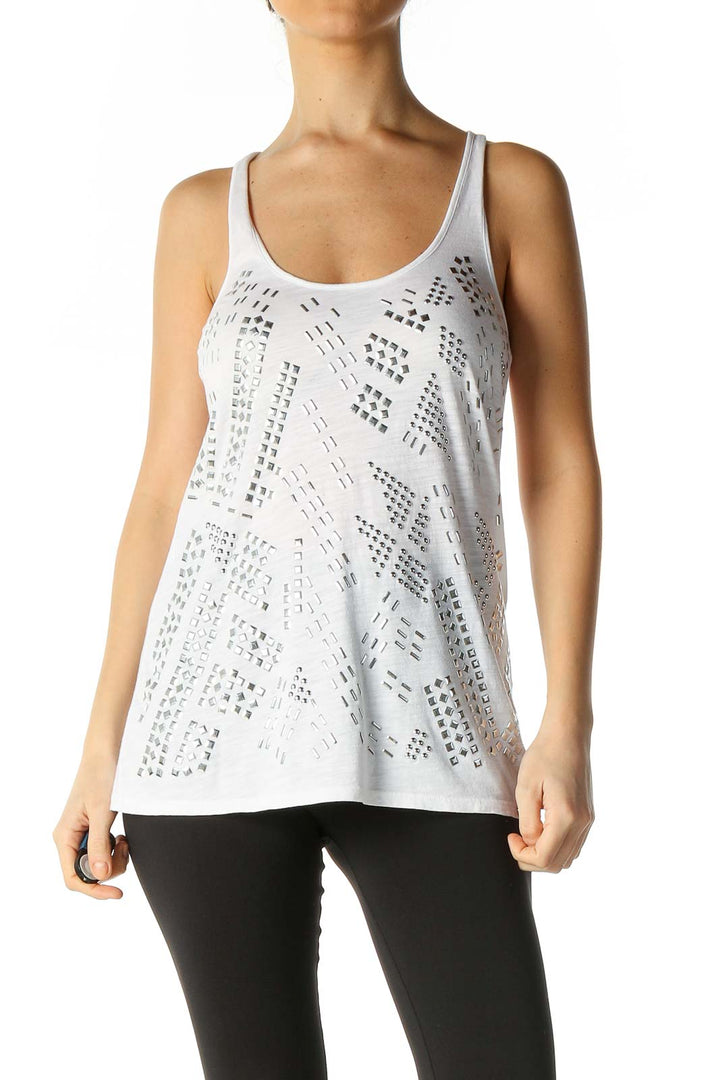 White Lace Holiday Tank Top