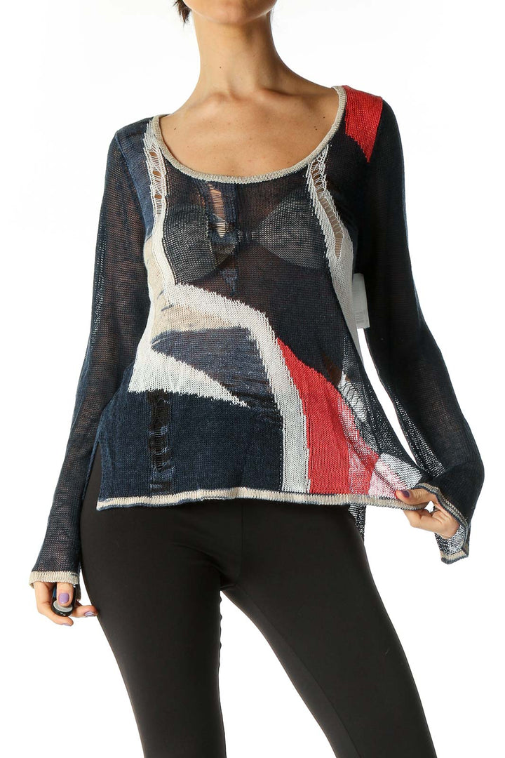 Blue Striped Sweater