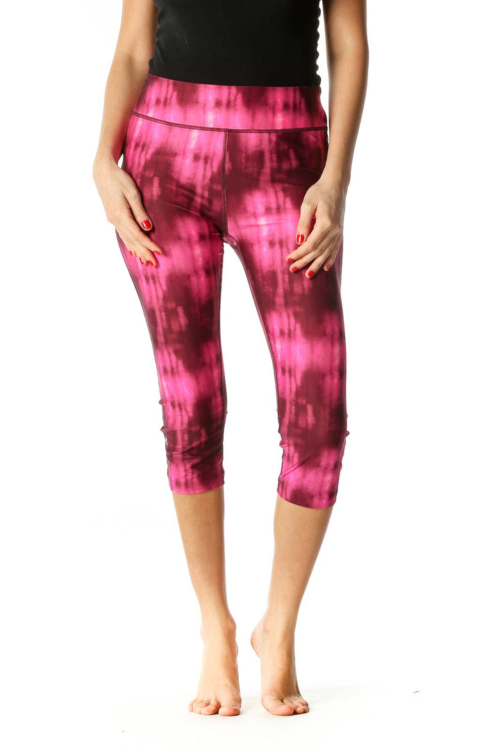 Red Tie And Dye Casual Leggings