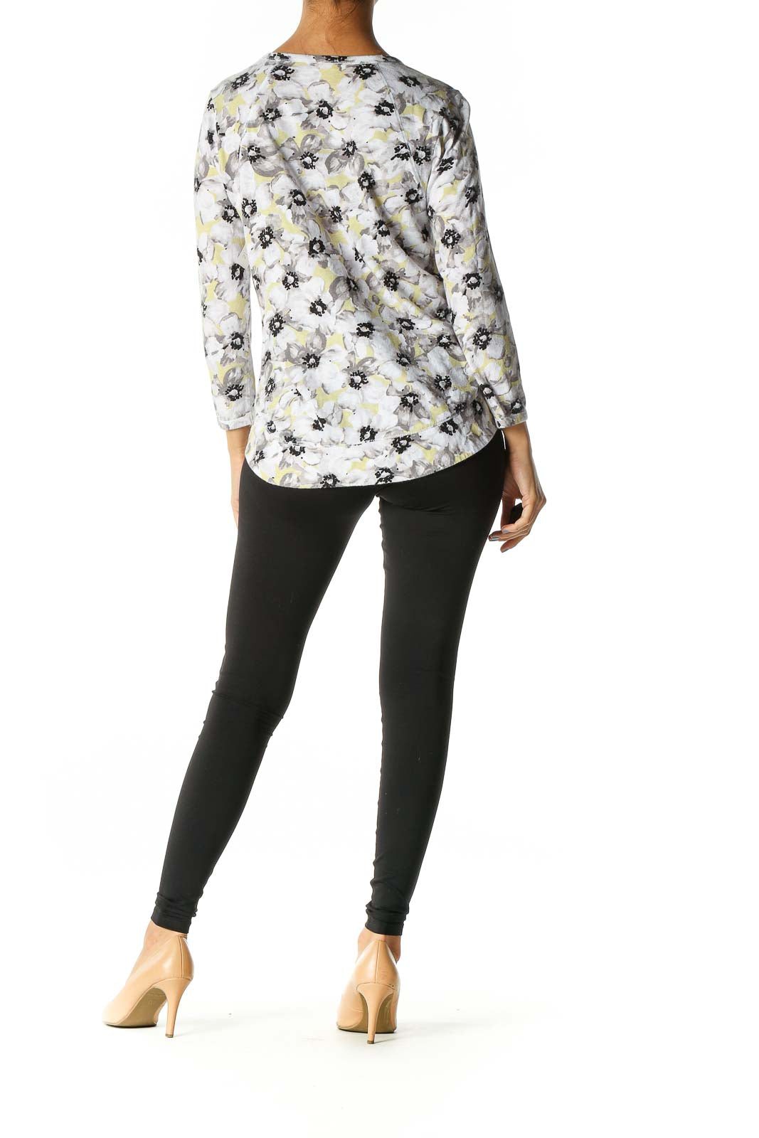 White Floral Print All Day Wear Blouse