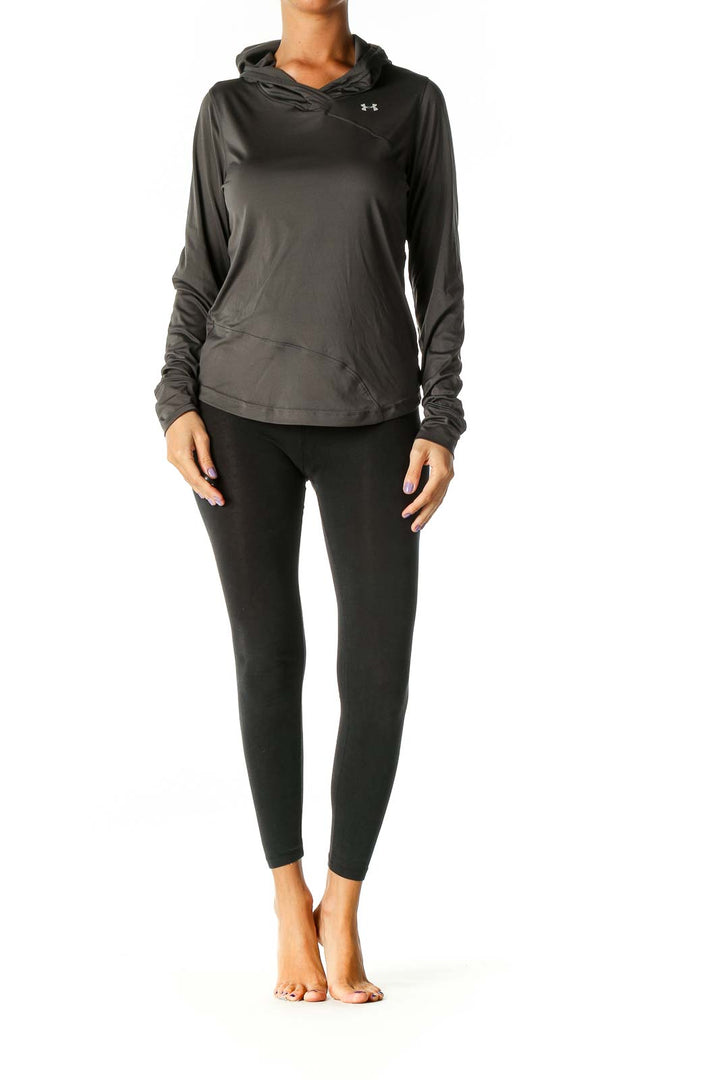 Gray Solid Sweatshirt