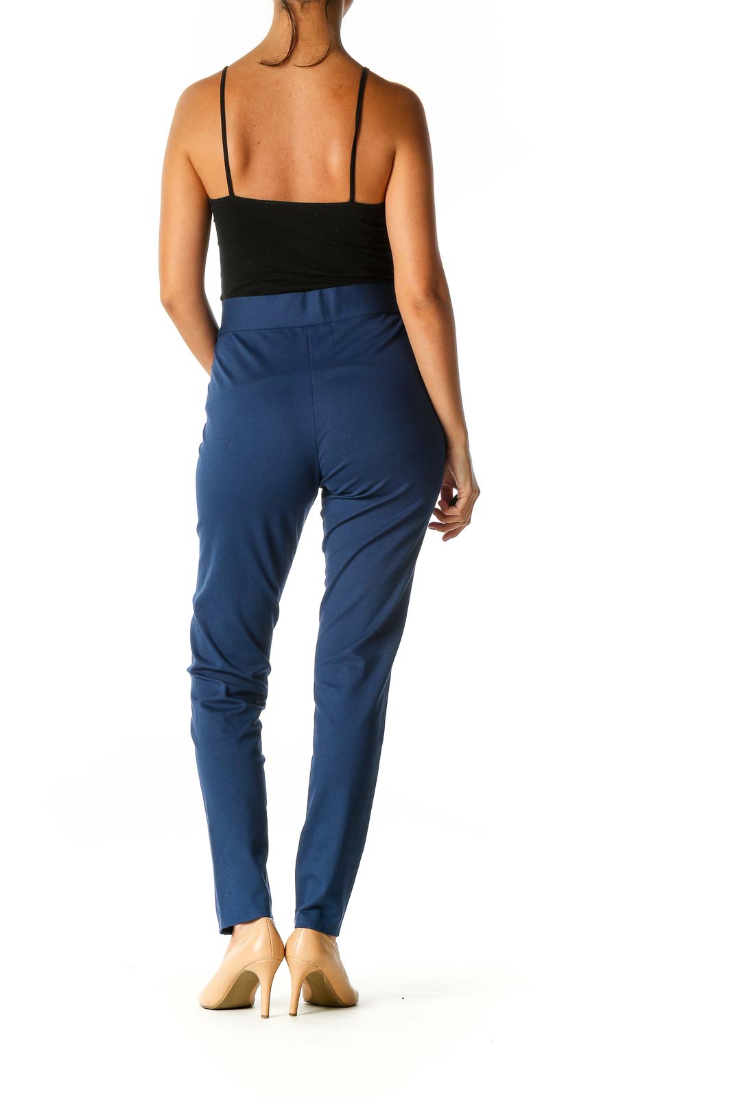 Blue Solid Formal Leggings