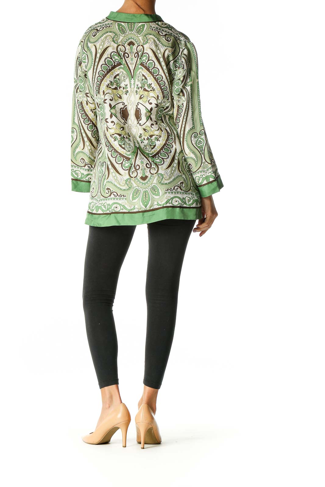 Green Paisley Bohemian Blouse