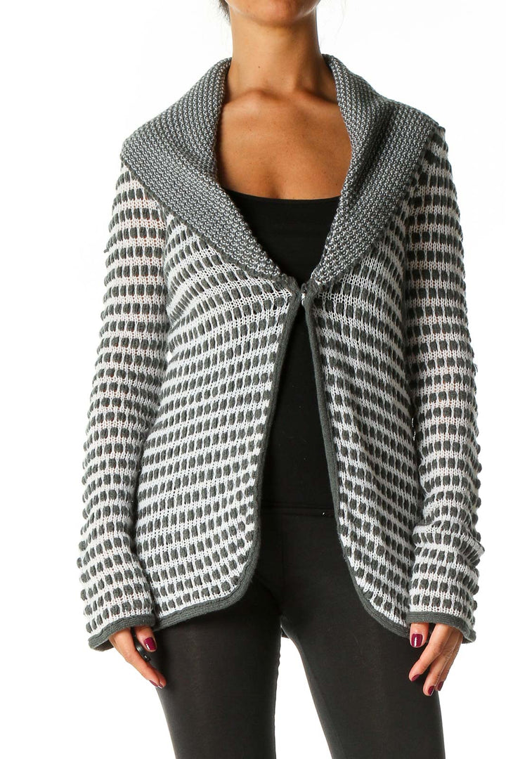 Gray Textured Cardigan