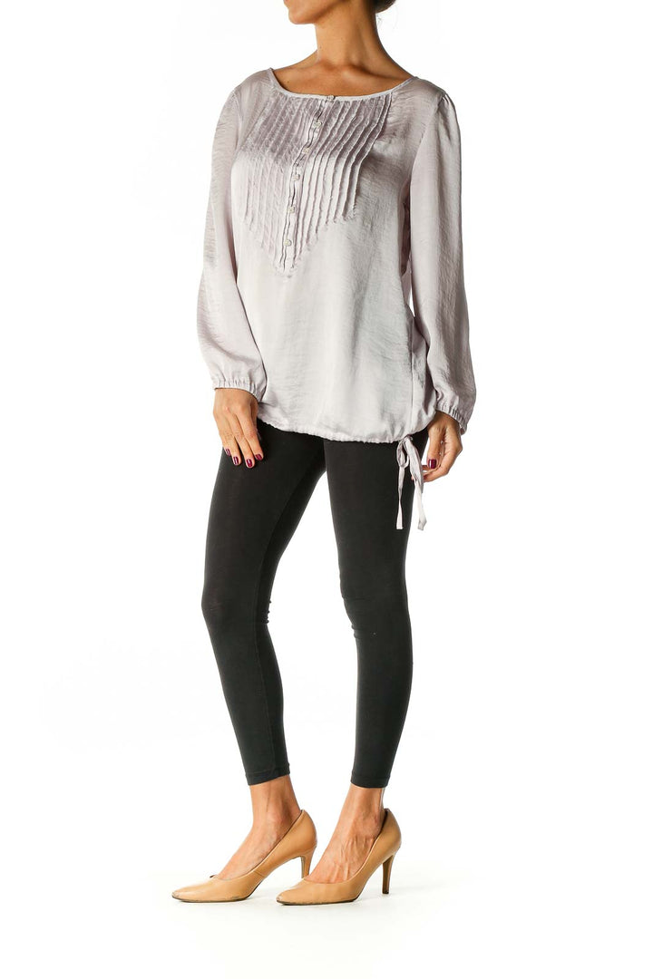 Purple Solid Retro Blouse