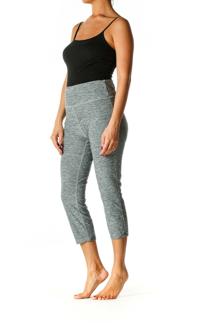 Gray Solid Activewear Leggings