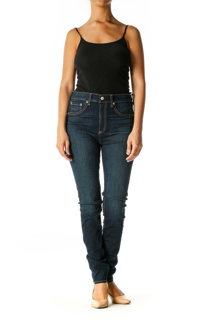 Blue Casual Skinny Jeans