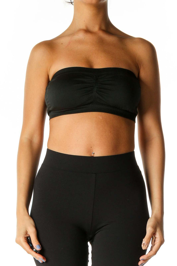 Black Solid Activewear Top