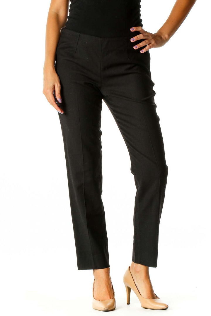 Black Solid Casual Trousers