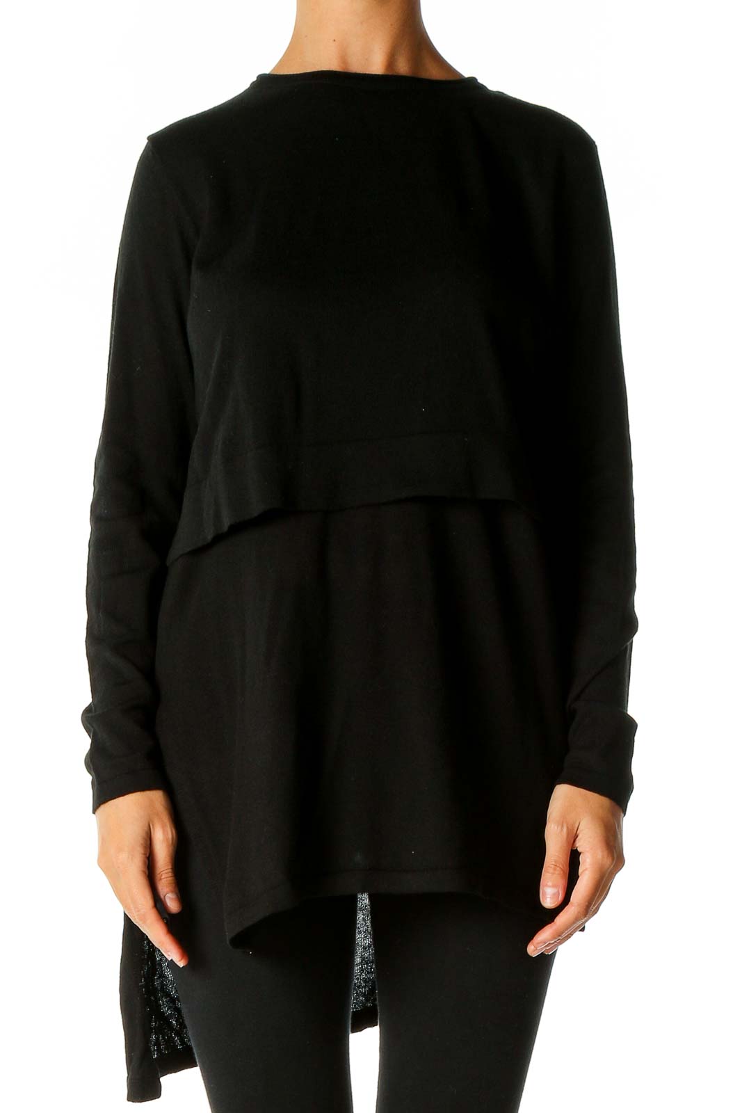 Black Solid Chic Sweater