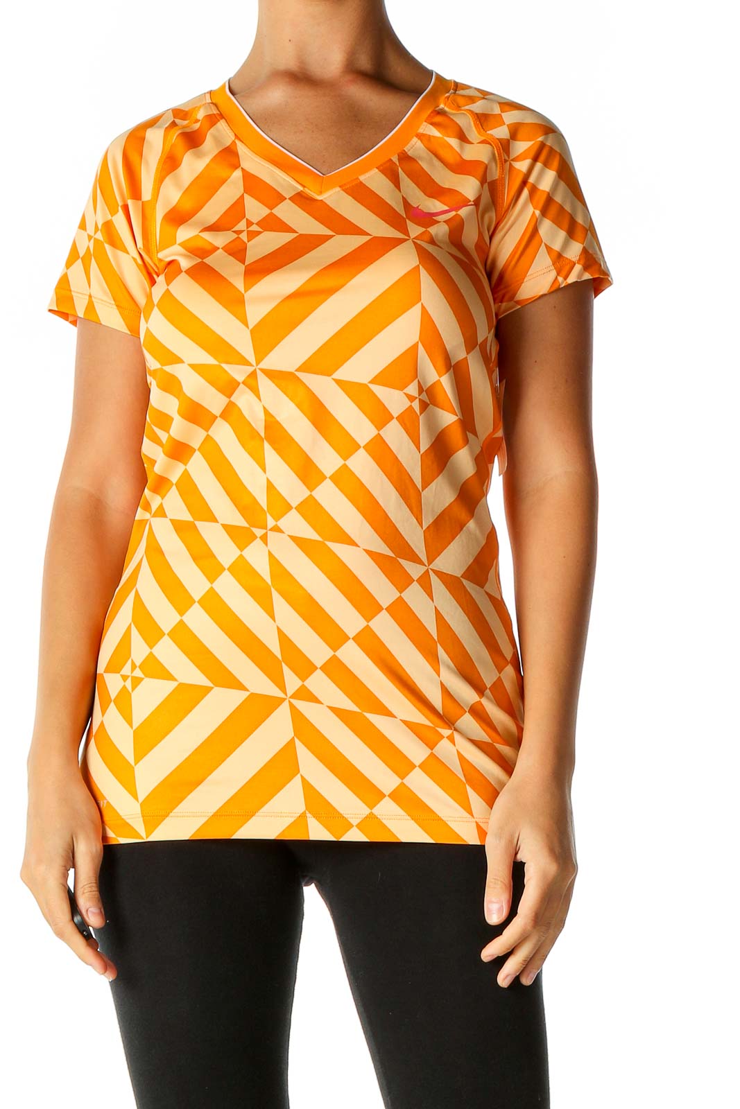 Orange Graphic Print Activewear T-Shirt