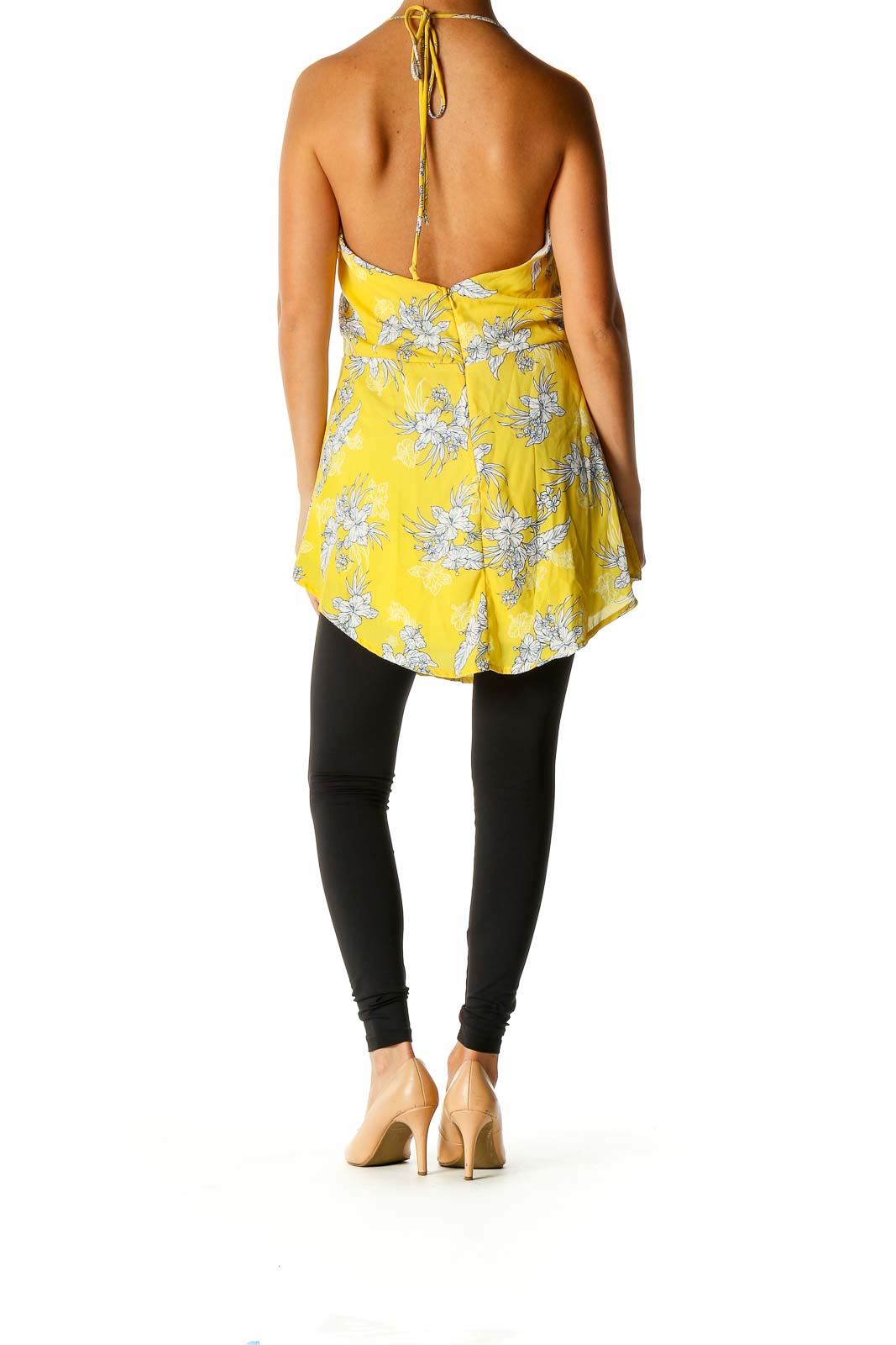 Yellow Floral Print Holiday Blouse