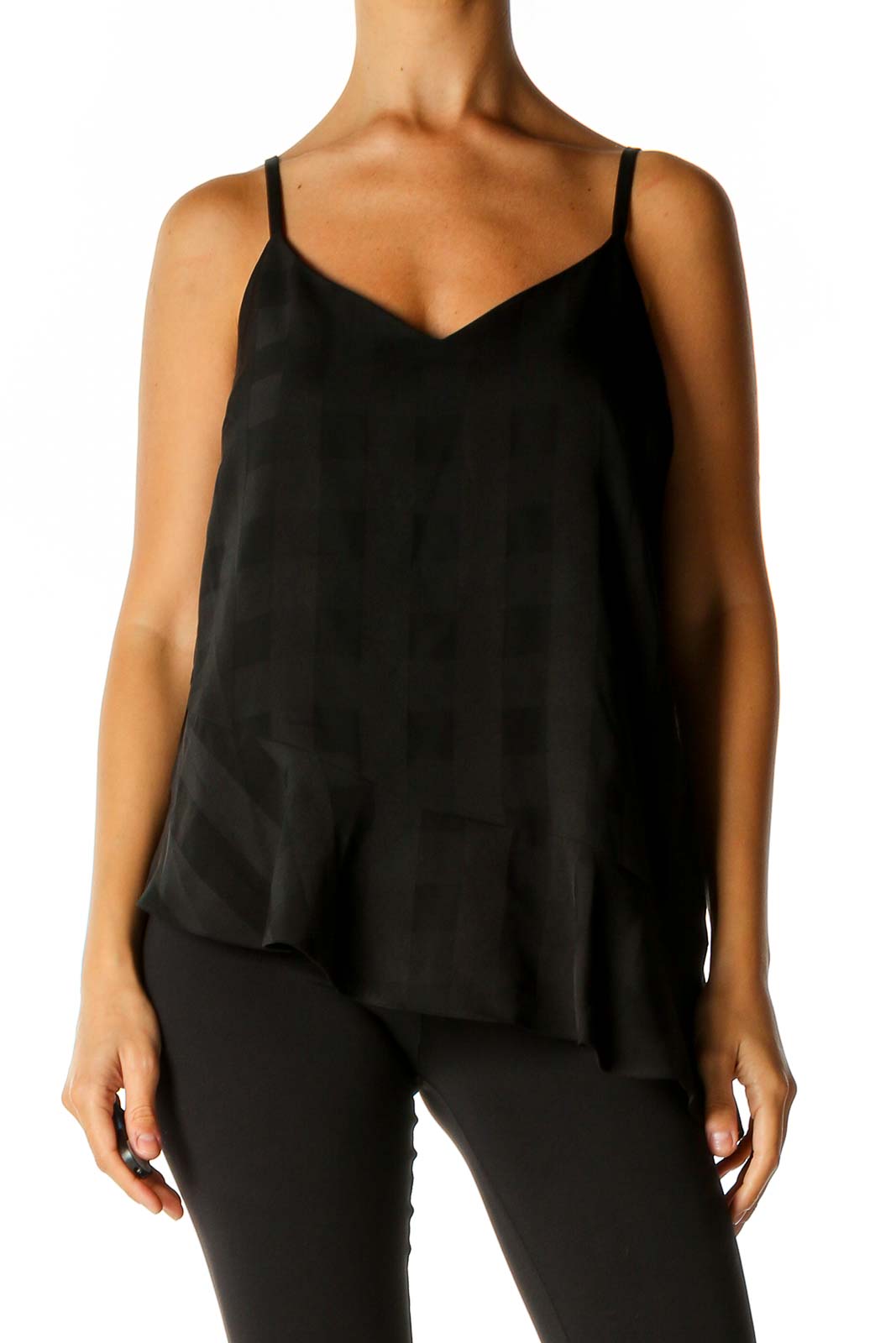 Black Solid Holiday Tank Top
