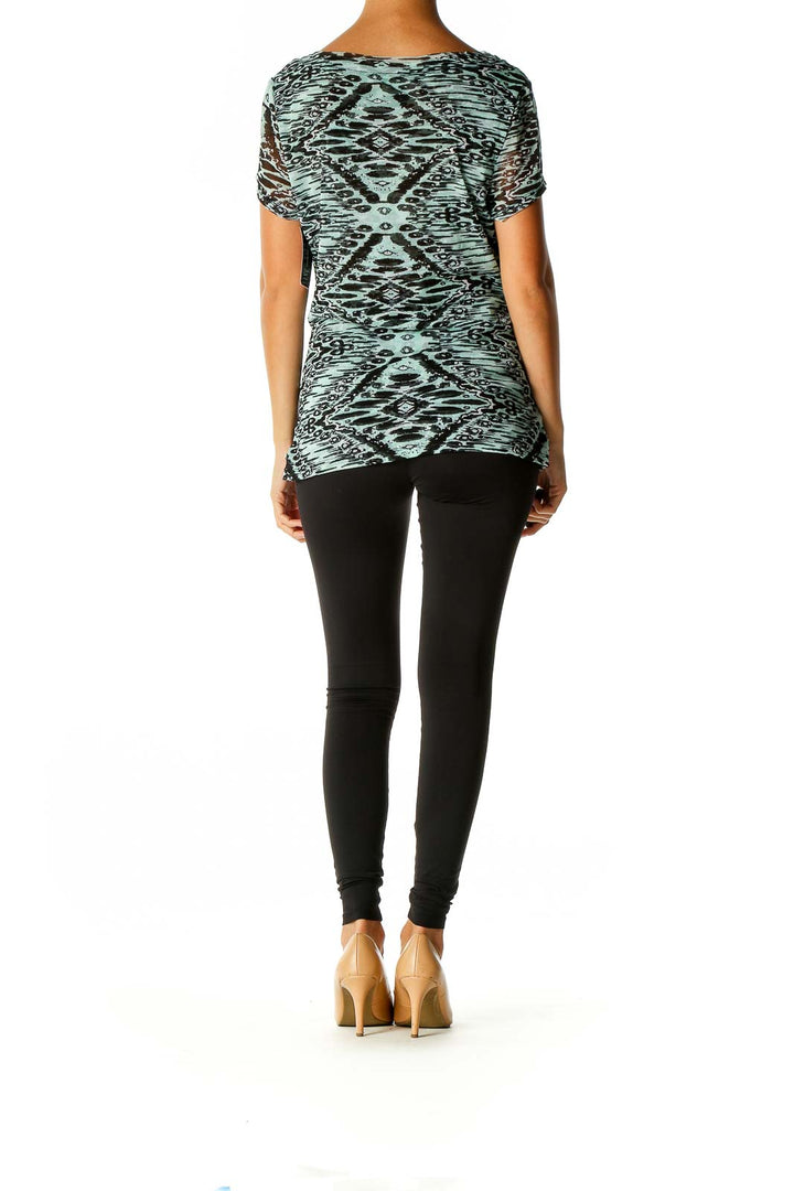 Blue Printed Bohemian Blouse