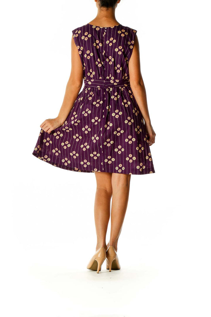 Purple Retro Fit & Flare Dress