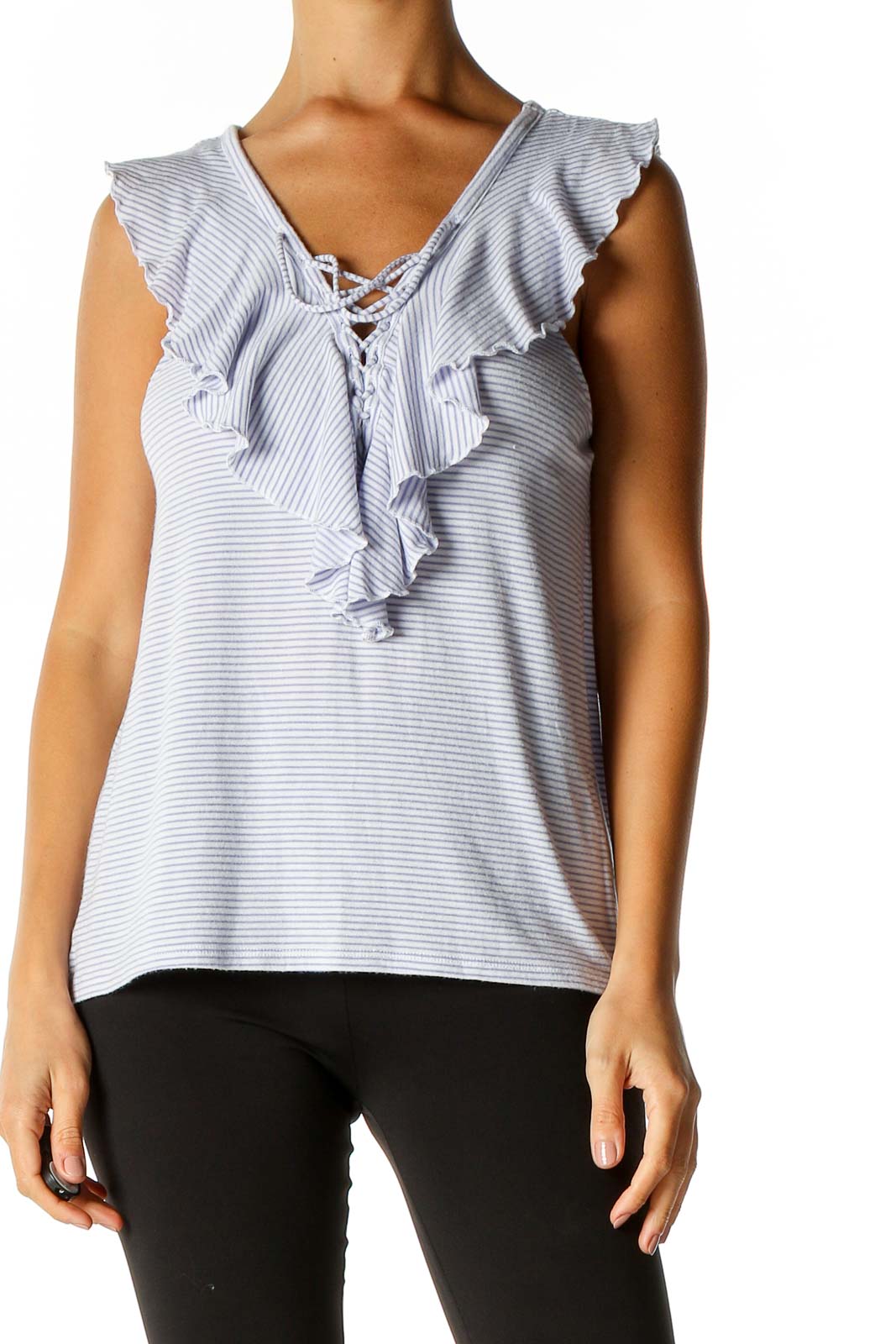 White Striped Casual Blouse